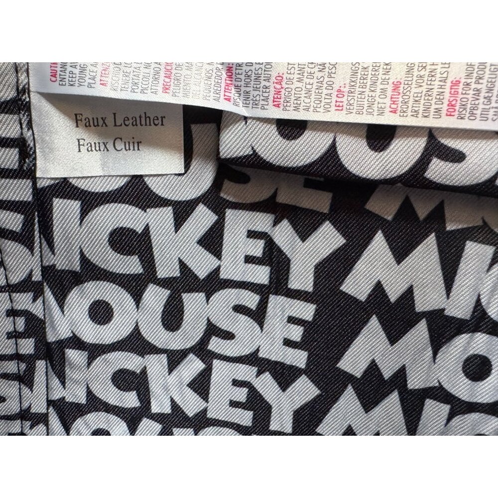 Disney Store Mickey Mouse Greyscale Tote Bag Shoulder Bag Summer Faux Suede - Picture 9 of 11
